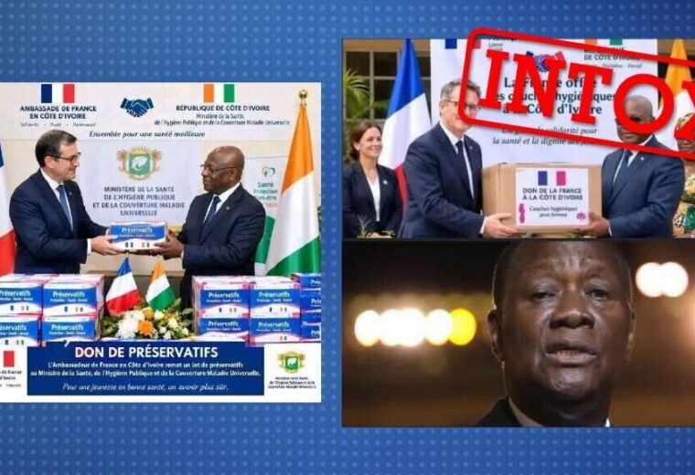 Non, l’ambassade de France n’a pas offert de couches ou de préservatifs à la Côte d’Ivoire