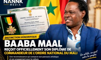 Mali : Baaba Maal élevé au grade de Commandeur de l&rsquo;Ordre national