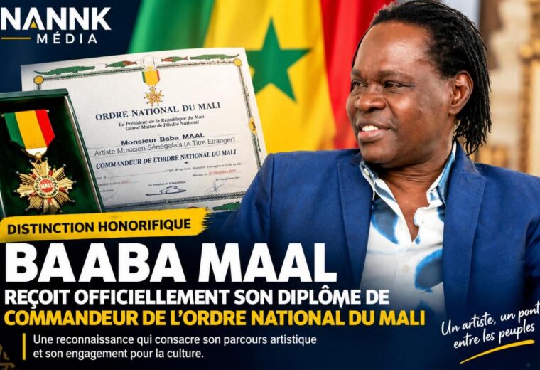 Mali : Baaba Maal élevé au grade de Commandeur de l&rsquo;Ordre national